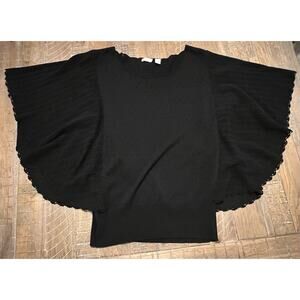 Halogen Women’s Blouse Angel Sleeves Eyelet Knit Top Size Large Career Wedding
